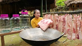 PORK OIL FRY  COOKING OIL From Pork Fat  Preliminary recipe amp Preserving 365 Days  Ly Thi Tam [upl. by Mercer]