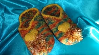 DIY TOLLE PuschenHausschuhe  FILZPANTOFFELN  stricken und filzen  verfilzen auch für Anfänger [upl. by Oriole389]