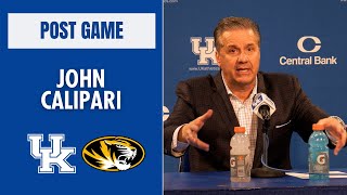 John Calipari talks Kentuckys 9077 win over Missouri [upl. by Chaffinch227]