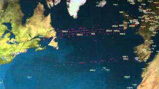 VATSIM Cross the Pond westbound 2011 QuteScoop capture timelapse [upl. by Lumbard]