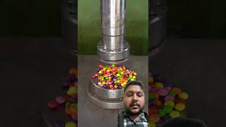 Crushing of chocolate and gems with hydraulic press machi satisfying machine crushing shorts [upl. by Eylk]