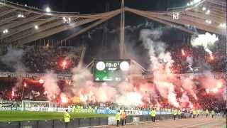 Panathinaikos  Olympiakos great atmosphere amp pyroshow  Gate 13 18032012 HD [upl. by Cammy417]