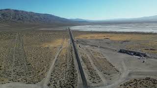 Saltdale Train Tracks • Between CA14 and US395 north of Mojave CA • Drone View [upl. by Erodisi]