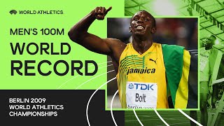 World Record  Mens 100m Final  World Athletics Championships Berlin 2009 [upl. by Sarina625]