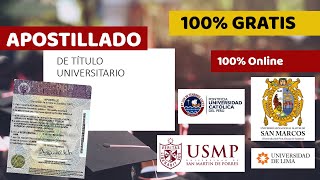 APOSTILLAR GRATIS ONLINE EN PERÚ  TÍTULO BACHILLER MAESTRÍA CERTIFICADO DE ESTUDIOS [upl. by Capone]