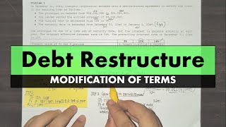 Intermediate Accounting 2  Debt Restructure  Modification of Terms Part 1 [upl. by Einhoj]