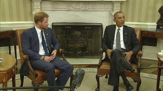 Prince Harry meets President Obama at The White House [upl. by Loleta]