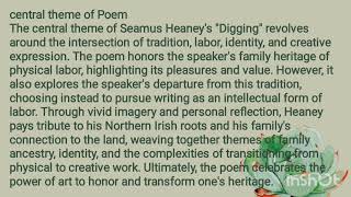 Digging by Seamus Heaney  outline of the poem [upl. by Durrej]