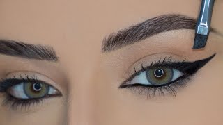 تعليم طريقة رسم الايلينر التي تناسب جميع اشكال العيون حتى المبطنة Eyeliner tutorialall eye shapes [upl. by Aihsetel29]