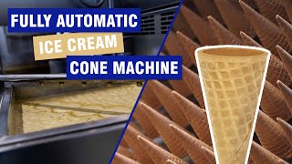 Automatic Small Waffle Cone MachineWaffle Cone Maker Machine SupplierIce Cream Cone Line [upl. by Gauthier200]