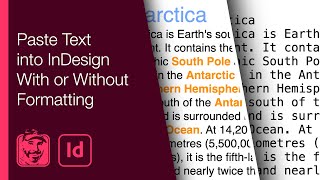 Paste Text into InDesign With or Without Formatting [upl. by Bevash972]