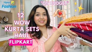 12 best Flipkart kurta set Try on haul 😍  Flipkart Flagship Sale 💫  Isha Vinod Jain [upl. by Shipman]