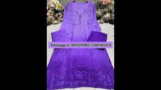 Reyon Plazo Set chikankari kurtis trending [upl. by Adiuqal774]