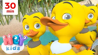 Seis Patinhos 🐥  Música Infantil  HeyKids em Português [upl. by Adiuqram]