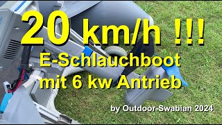 20 kmh mit dem Schlauchboot und EMotor [upl. by Anatnahs]