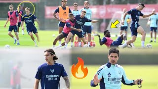 Arsenal Final Training Session Amid Brighton Clash Merino Absent😳OdegaardParteyRiceCalafiori [upl. by Enajyram224]