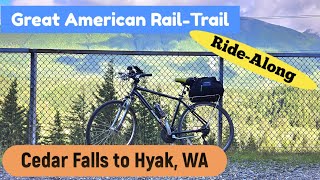 Palouse to Cascades Trail Cedar Falls to Hyak Bicycle RideAlong greatamericanrailtrail [upl. by Ahsiatal]