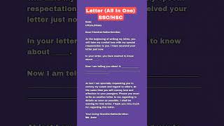 Letter informal letter All in one HscSsc [upl. by Kalila]