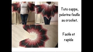 Tuto cape pelerine feuille au crochet [upl. by Judi881]