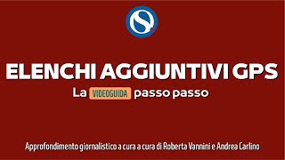 Elenchi aggiuntivi I fascia GPS come effettuare la domanda Video guida IN DIRETTA [upl. by Chrotoem]