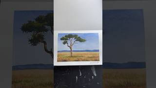 Trust the process ☀️ “Acacia Tree” watercolor in sketchbook art painting watercolorpainting [upl. by Noraa]