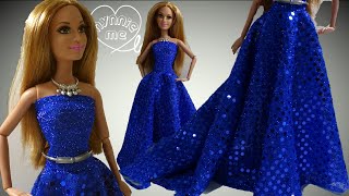 DIY ball gown for Barbie  How to sew doll clothes  DIY Barbie dress  nynnie me [upl. by Shaylyn533]