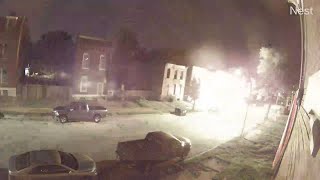 House explosion caught on camera in St Louis [upl. by Mcdade]