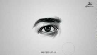 How to draw Realistic Male Eye [upl. by Aerbas]