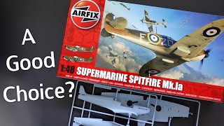 Value for Money The 148 Scale Airfix Spitfire Mk1a Plastic Model Kit  Unboxing Review [upl. by Anaeed]