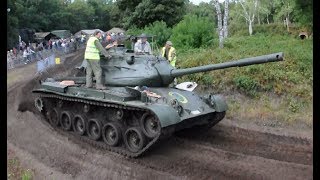 M47 Patton driving in the wood Tanks in Town [upl. by Josselyn]