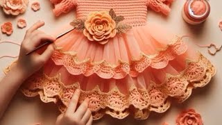 Crochet New Baby frock Crochet baby frock Beautiful Crochet Princess Dress Designs [upl. by Alano292]