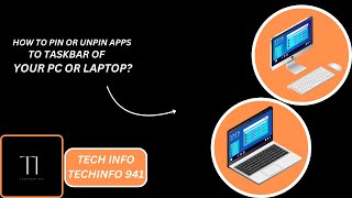 HOW TO PIN OR UNPIN APPS TO TASKBAR OF YOUR PC OR LAPTOP [upl. by Atsev]