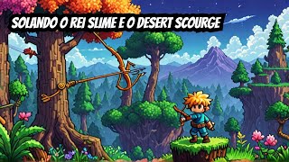 TERRARIA MODS 2 AMASSANDO O KING SLIME E O DESERT SCOURGE  MINERADA [upl. by Eedya]