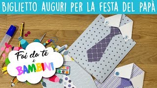 Biglietto di auguri a camicia per la festa del Papà  Tutorial [upl. by Eirac]