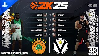 Clutch three SEALS VICTORY  PANATHINAIKOS vs VIRTUS  EUROLEAGUE 2K25 PS5 4K60 Realistic Gameplay [upl. by Pardew]