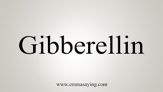 How To Say Gibberellin [upl. by Higginson275]