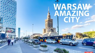 Warsaw Poland City Tour  Walking Tour Downtown 4k City Walk Warsaw  Travel Walking Tour [upl. by Kazim]