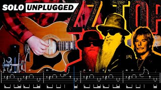 ZZ Top  Sharp Dressed Man Solo Unplugged — Acoustic Guitar Lesson  TABs [upl. by Dorca940]