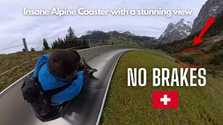 Insane with NO BRAKES on Alpine Slide in Switzerland Rodelbahn Pfingstegg Full ride Insta 360 x4 [upl. by Ghassan]