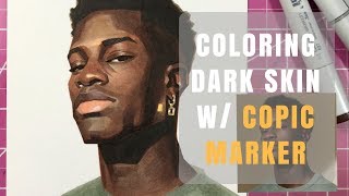 Coloring Dark Skin w Copic Marker [upl. by Adriaens]