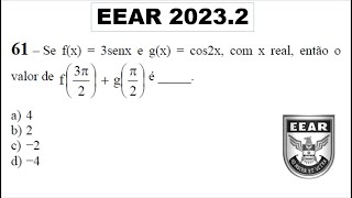 EEAR 20232  EXPLICAÇÃO FÁCIL  Se fx  3senx e gx  cos2x com x real então o valor de f3π2 [upl. by Garihc]