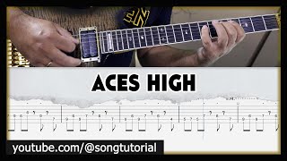 Iron Maiden  Aces High  TAB  Guitar Cover  Lesson [upl. by Jovita]