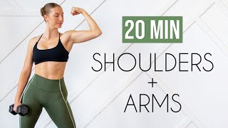 20 MIN DUMBBELL SHOULDERS amp ARMS At Home or Gym [upl. by Ahsim]