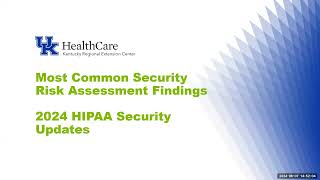 Most Common 2023 SRA Findings  2024 HIPAA Security Updates [upl. by Pinebrook821]