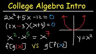 College Algebra Introduction Review  Basic Overview Study Guide Examples amp Practice Problems [upl. by Glasgo]