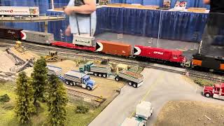 CP Rail freight circa 1980’s at the 2024 Greater Edmonton train show in the Labaja club layout [upl. by Kindig]