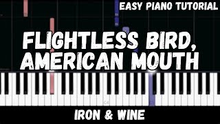 Iron amp Wine  Flightless Bird American Mouth Easy Piano Tutorial [upl. by Hakeber]