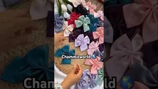 Pigtail Bows🎀scrunchies scrunchiesdiy diy hairaccessories hairtutorial trending shortsshots [upl. by Mera]