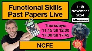 Part 2 NCFE Functionals Skills Maths Past Paper Live [upl. by Rozina]