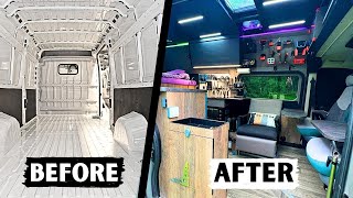 Sophisticated Camper Van Conversion  3 Years Start to Finish [upl. by Meihar]